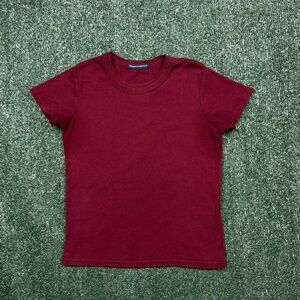 Brandy Melville Women's Shirt Size M Red Short Sleeve Casual Pullover Baby Doll